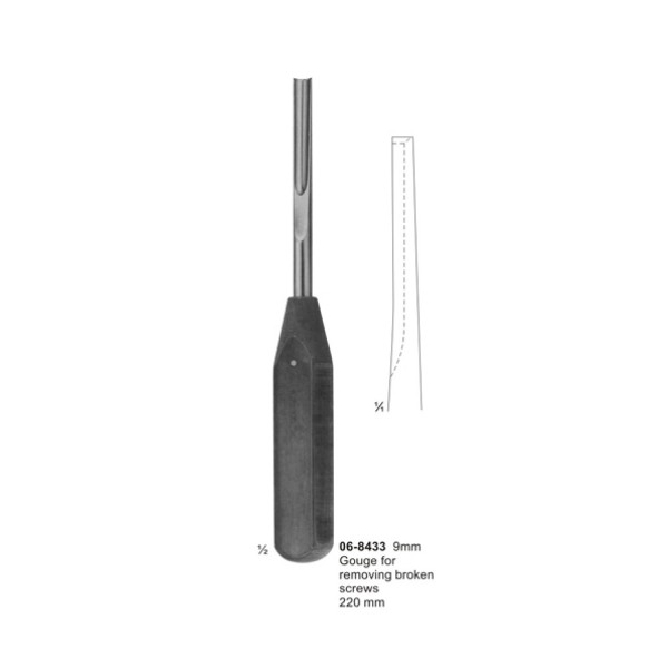 9mm Gouge for removing broken screws 220 mm