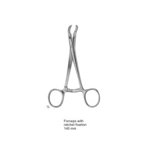 Forceps with ratchet fixation 140 mm