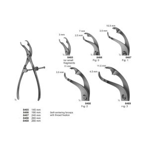 Self-centering forceps with thread fixation 145mm