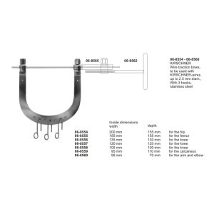 KIRSCHNER Wire traction bows, to be used with KIRSCHNER-wires up to 2.5 mm diam., With 3 hooks, stainless steel